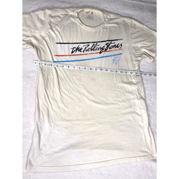 Rolling Stones Graphic Band Tee White Distressed Size L - Picture 3 of 6